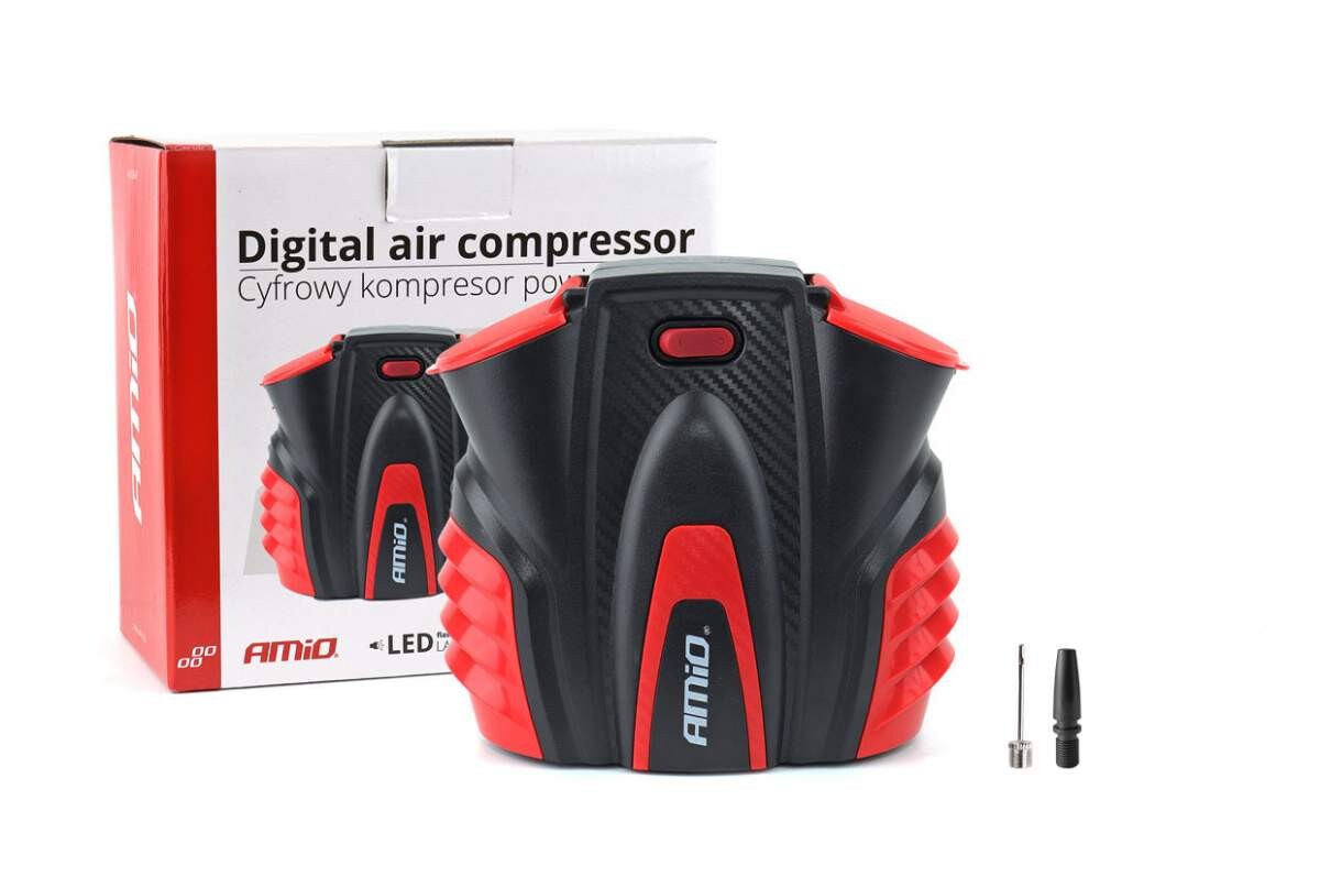 kompressori 12V, digitaalinen painemittari, LED-valo