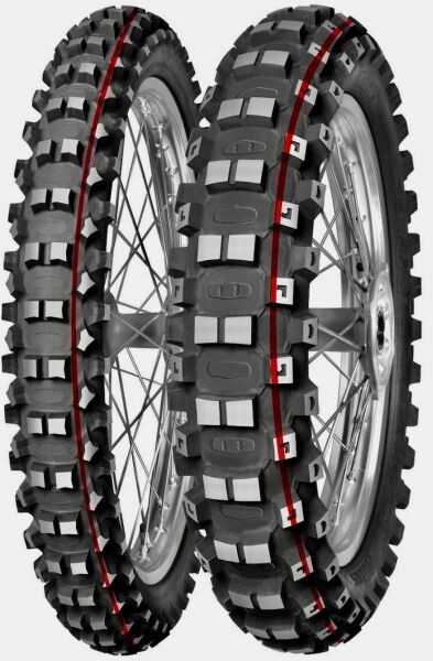 [2000026315101] rengas cross/enduro MITAS 100/100-18 TT M TERRA FORCE - MX MH medium hard punainen takaosa