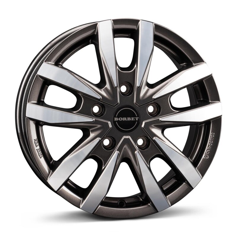 alumiinivanne Borbet CW5 mistral anthracite glossy polished 6x16" 5x118 ET68 keskireikä 71.1