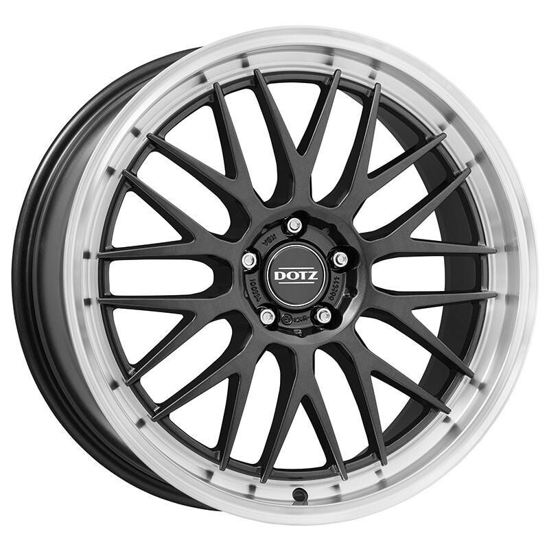 alumiinivanne Dotz Bilbao dark Gunmetal/polished lip 9.5x19" 5x112 ET44 keskireikä 70.1