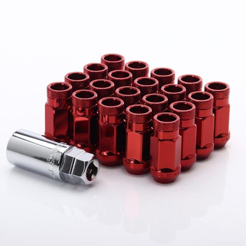 JR Nuts Taottu teräs JN1 Red M12x1.5x45 23mm 60° 20 Kpl + Key