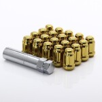 JR Nuts Taottu teräs Gold M12x1.25x35 JN2 20mm 60° 20 Kpl + Key