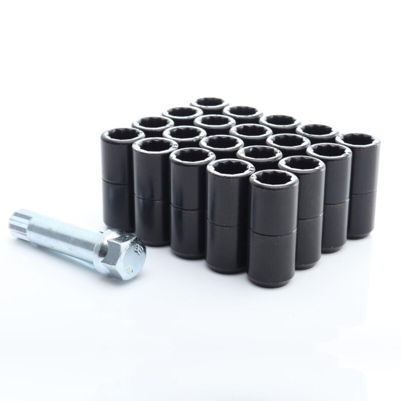 JR Nuts Tuner Black M14x1.5x45 20mm 60° 20 Kpl + Key