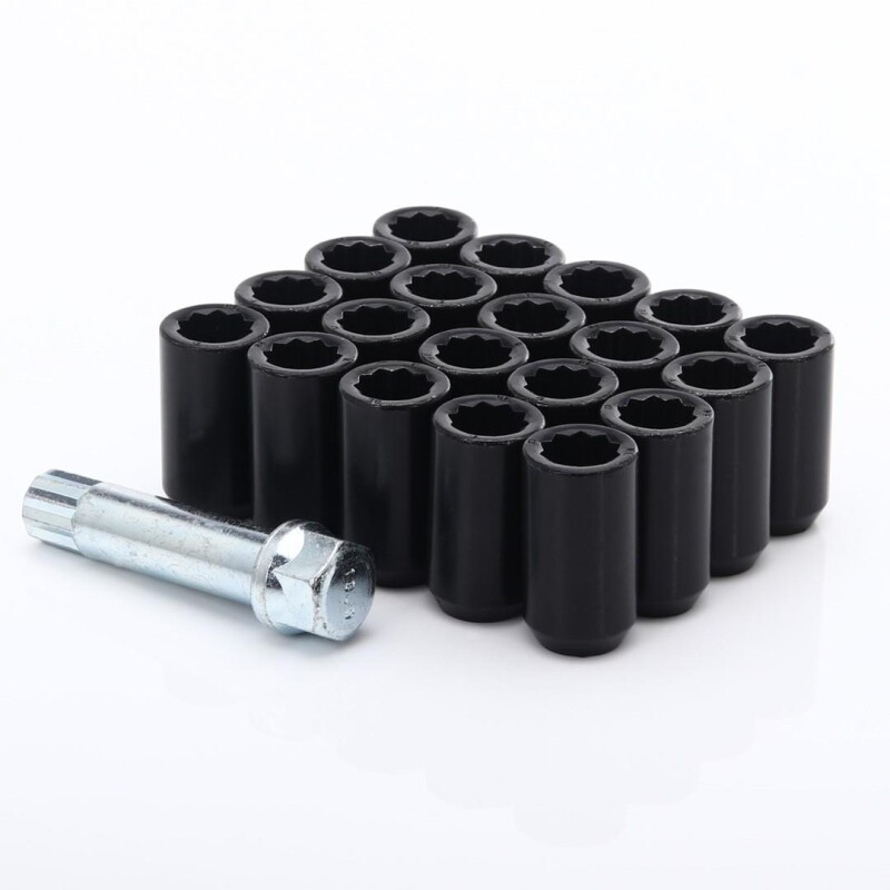 JR Nuts Tuner Black M14x1.5x32 20mm 60° 20 Kpl + Key