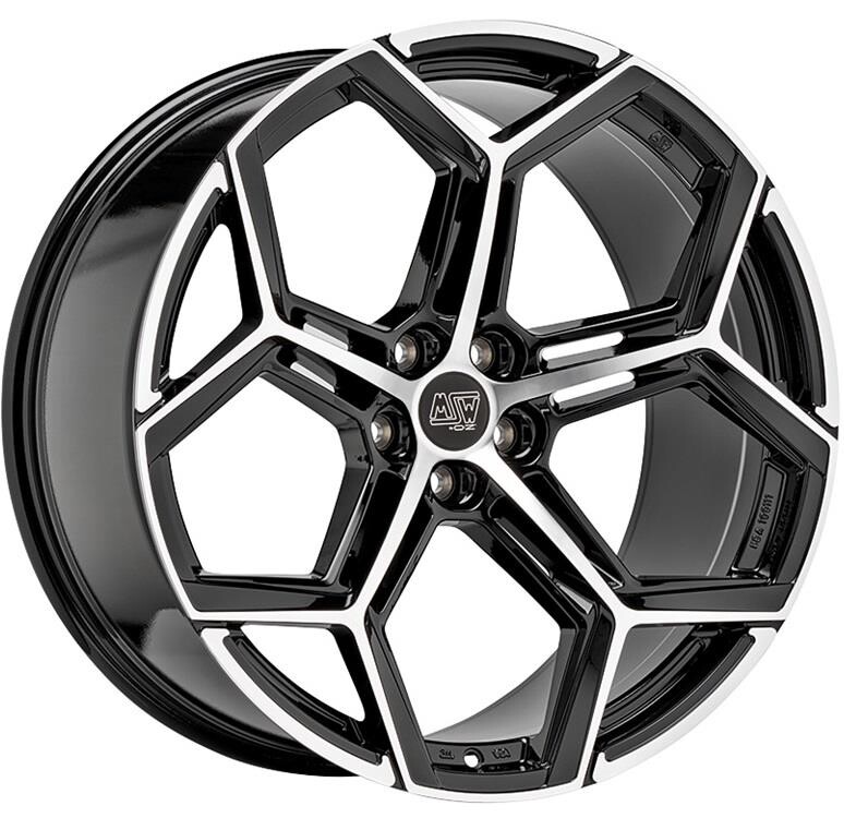 alumiinivanne MSW 53 Gloss Black Full Polished 10.5x22" 5x112 ET19 keskireikä 66.6