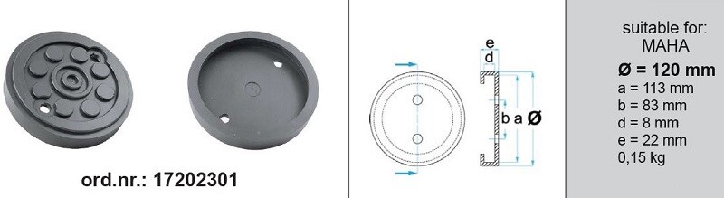 Podkładka kumi, do ramion podnośnika, ilość: 1 kpl, 120mmx113mmx22mm, typ: okrąg, do podnośnika (Producent): MAHA