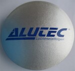 Alutec Wheel Cap 68.5mm Silver with Blue lettering N37 9N37ALUTEC-SI/BL