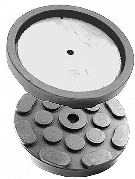 hallinosturin kumityyny metallilevyllä, pyöreä 120/110mm, paksuus 4mm