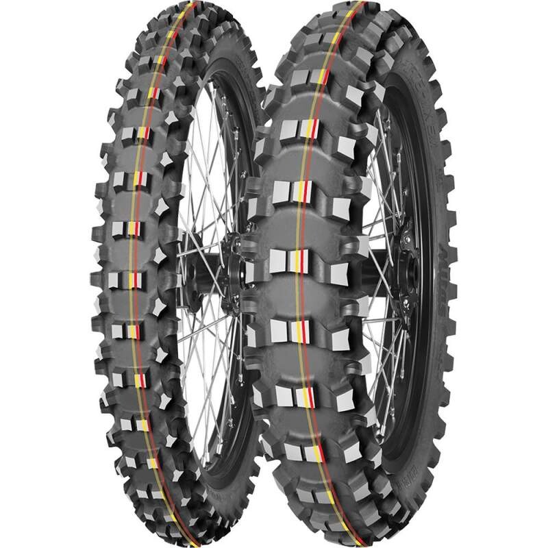 moottoripyörän rengas 70/100-17 Mitas TERRA FORCE-MX SM 40M TT CROSS MID SOFT Front SOFT TO MEDIUM red & yellow NHS