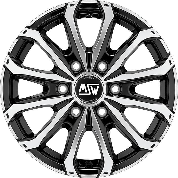 alumiinivanne MSW 48 Van 6 reikää Gloss Black Full Polished 6.5x16" 6x125 ET68 keskireikä 74.1
