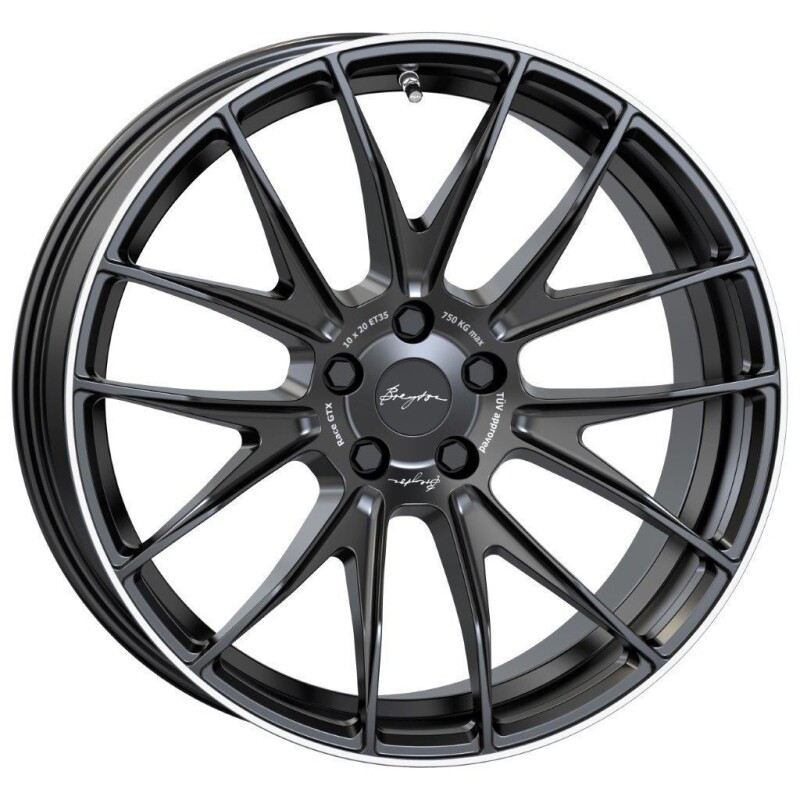 alumiinivanne Breyton Race GTX Matt Black with Polished Lip 10x20" 5x112 ET35 keskireikä 66.6