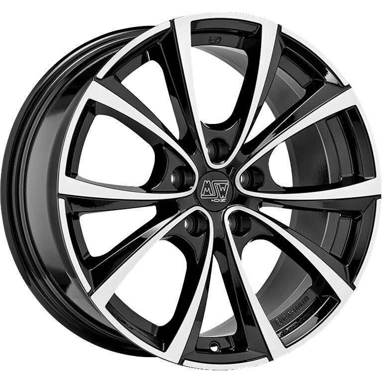 alumiinivanne MSW 27T Gloss Black Full Polished 9.5x20" 5x114.3 ET45 keskireikä 64.1