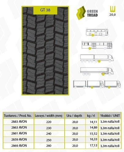 kuorma-auto kova kitkarengas 295/80R22,5 11 GT GT38
