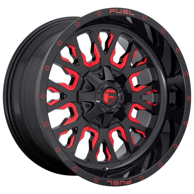 alumiinivanne Fuel D612 Stroke Gloss Black Red Tinted Clear 10x22" 6x139.7 ET-19 keskireikä 106