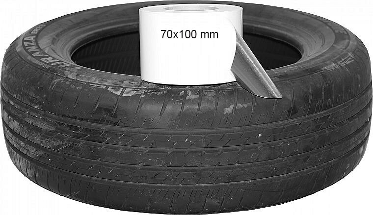 rehvikleebis, valkoinen, 70x100/ 500kpl. rulla (tyre plus)