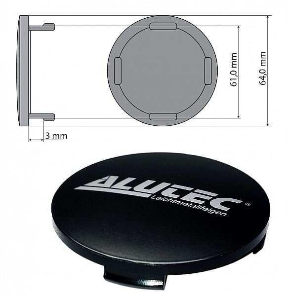 alutec kapseli n32 grafiitti/hopea 64mm