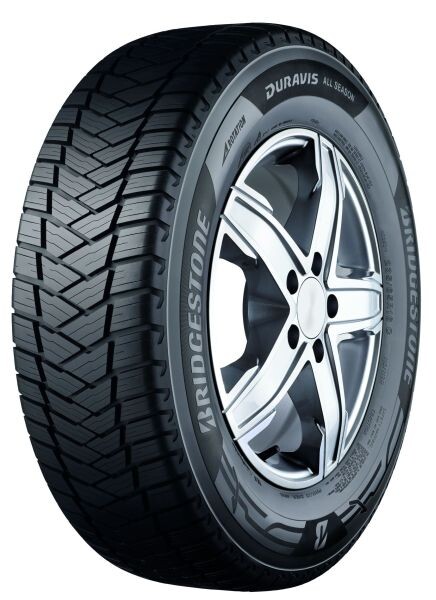 22961, Duravis All Season Evo, BRIDGESTONE, ympäri vuoden, Pakettiauton rengas, C, 3PMSF, M+S, merkintä: polttoaineen säästävyys - C, pito märällä - A, Vierintämelu ja vastus mittauksen luokka - 72 dB (A) haarduvu