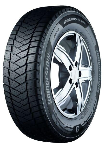 20792, Duravis All Season Evo, BRIDGESTONE, ympäri vuoden, Pakettiauton rengas, C, 3PMSF, M+S, merkintä: polttoaineen säästävyys - B, pito märällä - A, Vierintämelu ja vastus mittauksen luokka - 72 dB (A) haarduvu