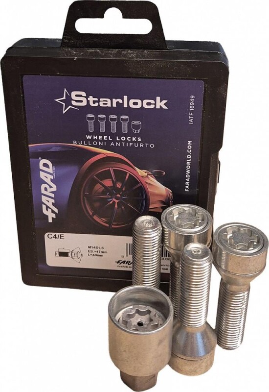 lukkopultti p14x1.50/40/17 (p40. ch17) c4/e. starlock