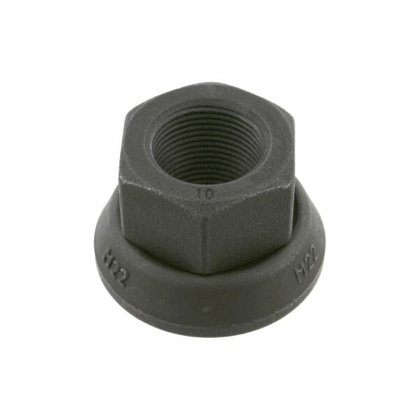 Wheel nut front/rear M22x1,5 x30mm (Phosphate conversion coated / teräs, open end) fits: RVI C, D, K, PREMIUM 2, T; VOLVO 7300, 7700, 8300, 8500, 8700, 8900, 9400, 9500, 9700, 9900, B12, B7 01.92-