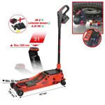e-performance hydraulinen akkukäyttöinen autontunkki, max 3 t, korkeus 508 mm