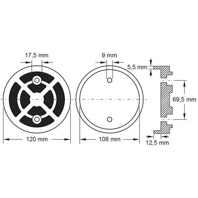 Käpapadi 120x108x32 mm