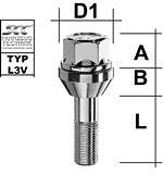 pulttijaon muutoksen pultti dp12x1.50/30/17. k-aluslevyllä (p57.5. ch17). kartion halkaisija max 26 mm