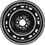 6Jx15 H2; 5x100x57; ET43; teräsvanne: Skoda Fabia  01/00-04/07; Fabia II  05/07-; Roomster  09/06-