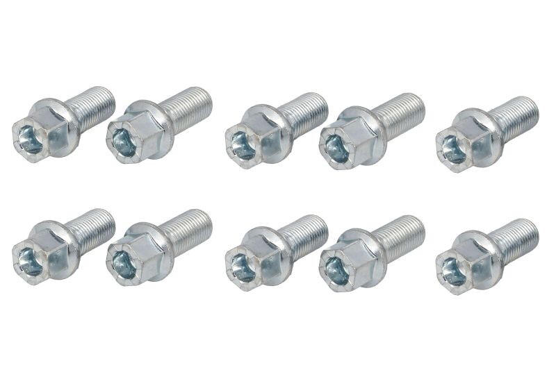 kiinnitystarvikkeet, M14x1,5; pituus: 27 mm; avaimen mitta: 17 (10kpl. pakkaus) sopii: AUDI 100 C2, 100 C3, 100 C4, 200 C2, 200 C3, 80 B2, 80 B3, 80 B4, 90 B2, 90 B3, A1, A2, A3, A4 ALLROAD B8 08.76-
