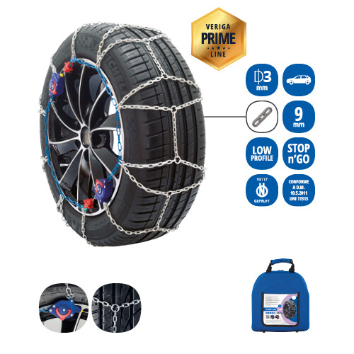 Snow chains passenger cars VERIGA, o-NORM certificate (Austrian cert. VR5117) 175/80R15; 175R15; 185/60R16; 185/65R16; 185/70R15; 185/75R15; 185/80R14; 185R14; 195/55R16; 195/70R14; 205/45R17; 205/50R