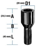 torx-pultti pt14x1.50/40/- (p67. ¤20mm) musta