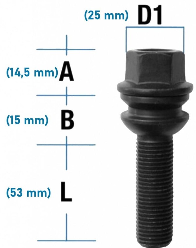 pultti pk14x1.50/53/19 (pk/r14. p83. ch19). musta. koonusseibiga